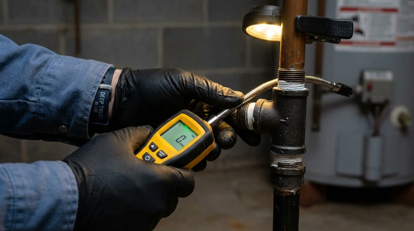 Gas leak detection with electronic sniffer by Johns Plumbing LLC in Cathedral City