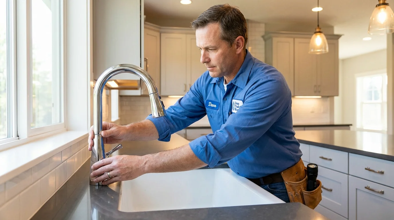 Kitchen faucet installation by Johns Plumbing LLC in Cathedral City