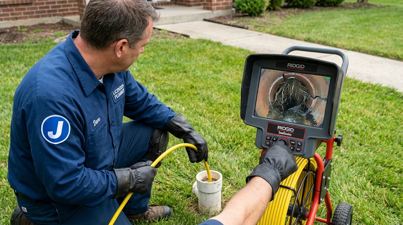 Sewer camera inspection being performed by Johns Plumbing LLC in Cathedral City